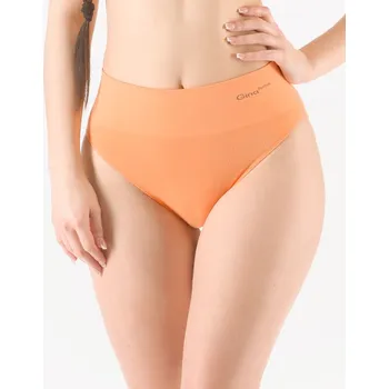 Kalhotky GINA dámské kalhotky klasické se širokým bokem, širší bok, bezešvé, jednobarevné Bamboo PureLine 00035P Barva: tm. lososová, Velikost: S/M