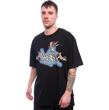 Pánské tričko Triko Karl Kani - Woven Signature Airbrush Amor Tee - black/blue velikost S