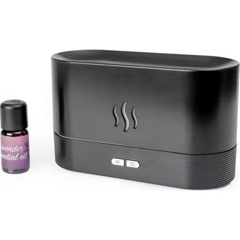 Aroma difuzér LED RGB Ultrazvukový aroma difuzér a zvlhčovač vzduchu s podsvícením 180ml černá