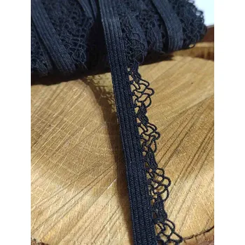 Textilie Ozdobná pruženka šíře 12 mm barva černá