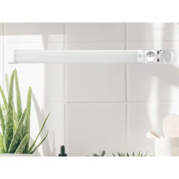 LED lineární svítidlo se zásuvkou 15W / IP44 / 600 / CCT - LNL7621/WH