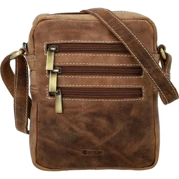 DIVILEY Pánská kožená taška přes rameno Robin sv. hnědá