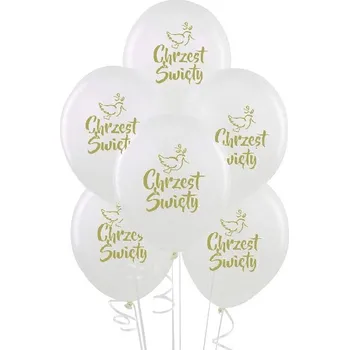 Balónek Latexový balónek Extra Party bílý na křtiny 6 ks