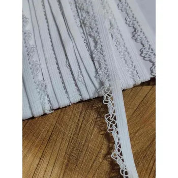 Textilní guma Ozdobná pruženka šíře 12 mm barva bílá