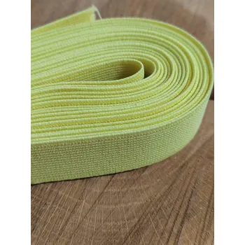 Textilní guma Pruženka hladká šíře 20 mm tkaná barva žlutá světlá