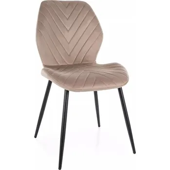 MIKE VELVET ŽIDLE ČERNÝ RÁM / TMAVĚ BÉŽOVÁ BLUVEL 40