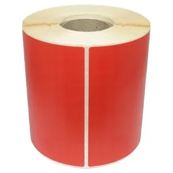 Samolepící etiketa Samolepící etikety 75mm x 49mm, červený PE, 1000 et/kot. (cena za 1000 ks)