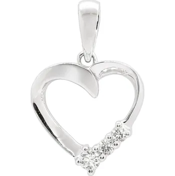 Přívěsek Přívěsek ve tvaru srdce s diamanty JP7019W