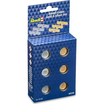 Modelářská barva Revell Revell sada emailových barev - Gold and Silver Set (6x14ml)