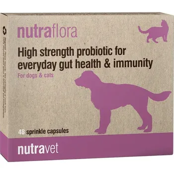NUTRAVET Nutraflora For Dogs & Cats 48kaps - Vysoce účinné probiotikum pro každodenní podporu zdraví střev a imunity