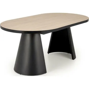 Jídelní stůl Rozkládací jídelní stůl Ardel oválný moderní přírodní deska černé nohy 180-240 cm