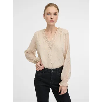 Dámská halenka Béžová dámská halenka s dlouhým rukávem ORSAY - Dámské Orsay krémová 3280048