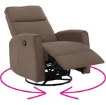 Relaxační otočné křeslo, šedohnědá Taupe, MEKENZI