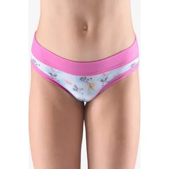 Dívčí spodní prádlo GINA dětské kalhotky klasické dívčí, úzký bok, šité, s potiskem 20024P - pink pomnenková - 116/122