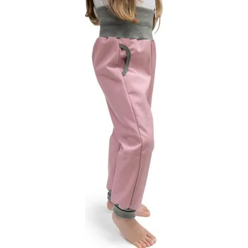 Dívčí kalhoty Esito (ušito v ČR) Dívčí rostoucí softshellové kalhoty Sport Esito s fleecem vel. 86-146 růžové