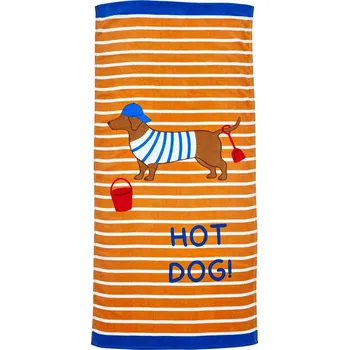 Oranžová bavlněná plážová osuška 76x160 cm Hot Dog – Catherine Lansfield ID_1747200