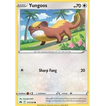 Karetní hra Pokémon CRZ 117/159 Yungoos - Crown Zenith Stav: Near Mint, Verze: REVERSE HOLO