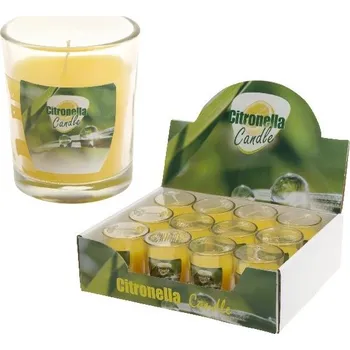 Svíčka Svíčka citronela žlutá ve skle 53x63mm