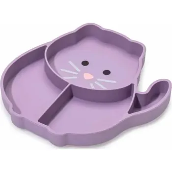 Talíř Melii Silikonový dělený talířek s přísavkou - Cat