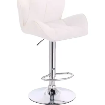 Barová židle LuxuryForm DESIGN Barová židle MILANO VELUR na stříbrném talíři - bílá