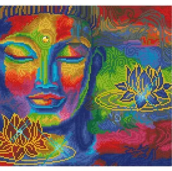 Diamantové malování Diamantové malování - DIAMOND DOTZ - Budha s lotusy