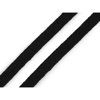 Příze Šňůra plochá / dutinka šíře 10 mm, barva 10 černá