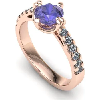 Prsten Prsten s brilianty a tanzanitem PK21001 Materiál: Červené zlato 14kt, Velikost: 69