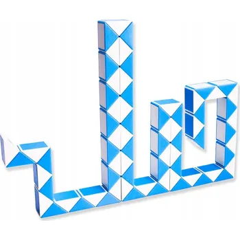 Hlavolam Logická skládačka kostka barevný magický had hlavolam pravítko