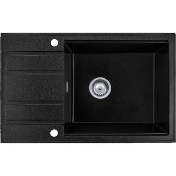 Granitový dřez Gamma Modern 8010, 1-komorový granitový dřez 800x500x210 mm, černá skvrnitá, GMA-ZM-8010-BP