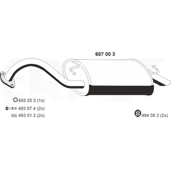 Tlumič výfuku Zadní tlumič výfuku ERNST 687003