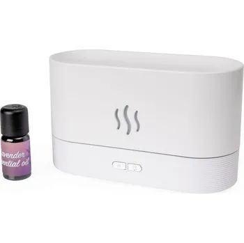 Zvlhčovač vzduchu LED RGB Ultrazvukový aroma difuzér a zvlhčovač vzduchu s podsvícením 180ml bílá