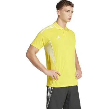 Bavlněné triko s límečkem Adidas Polo TIRO 25 COMPETITION žluté Velikost: XS