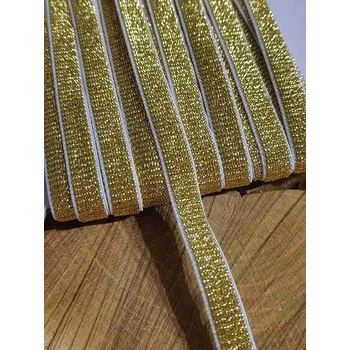 Textilní guma Pruženka brokátová šíře 10 mm s lurexem barva zlatá
