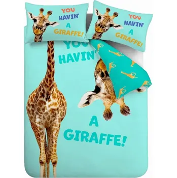 Povlečení Tyrkysové dětské povlečení na jednolůžko 135x200 cm Havin A Giraffe – Catherine Lansfield ID_1747586