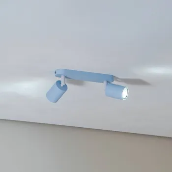 Lampička TK Lighting Stropní bodové světlo Livia, světle modré, 35 cm, 2-bodové, kov, GU10 světle modrá 2 x 10 W LED - Doprava zdarma