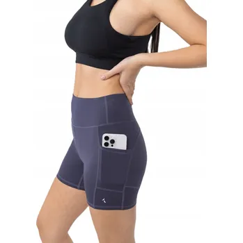 Dámské kraťasy Sportovní šortky s vysokým pasem a kapsami Pockets Shorts Carpatree XS tmavě modré