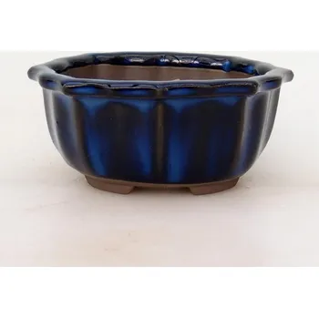 Květináč Keramická bonsai miska 10 x 9 x 4,5 cm modrá 140365