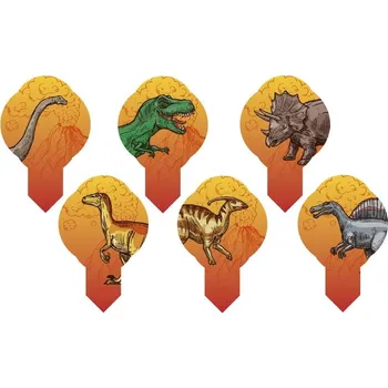 Zápichy z jedlého papíru - Dinosauři 12 ks