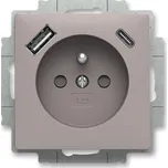 Zásuvka s USB nabíjením (USB-A + USB-C) ABB Zoni 5569T-A32357 244 greige
