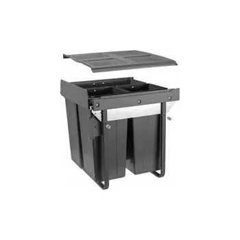 Odpadkový koš GTV Koš na tříděný odpad pro přední montáž na pojezdu H45 34 l+2x17 l pro