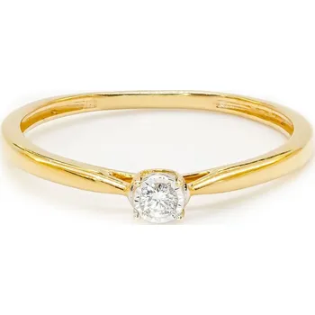 Prsten Zásnubní prsten ze žlutého zlata s diamantem RR631Y14