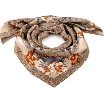 Šála Saténový šátek 70x70 cm, barva 2 béžová