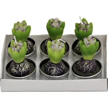 Svíčka Svíčka hyacint box 6 ks modrá