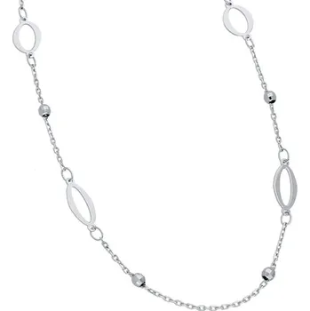 Náhrdelník Goldstore Náhrdelník v bílém zlatě ozdoby a broušené kuličky Váha: 2.15 g, Délka: 42-45 cm