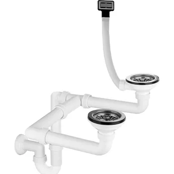 Sifon Gamma Gamma, 2-komorový manuální sifon s obdélníkovým přepadem, chromová, GMA-1M21ZCH