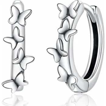 Náušnice Prosperk Stříbrné náušnice kroužky poseté motýly S4174