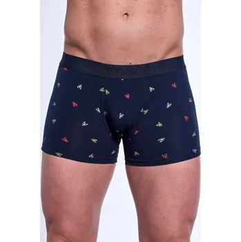 Pánská móda Tmavě modré pánské boxerky se vzory Cornette High Emotion 508/154 M-2XL Velikost: M, Barva: Tmavě modrá