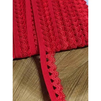 Textilie Ozdobná pruženka šíře 15 mm barva červená