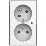 Zásuvka s ochranou před přepětím, dvojnásobná bezšroubová, s optickou signalizací ABB Zoni 5593T-C02357 500 bílá