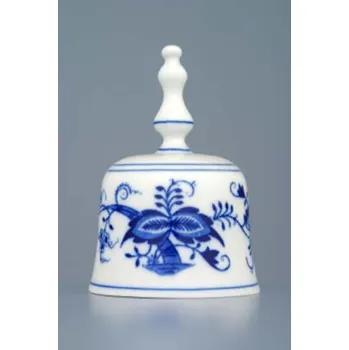 Vánoční dekorace Cibulák zvonek 11 cm originální cibulákový porcelán Dubí, cibulový vzor,